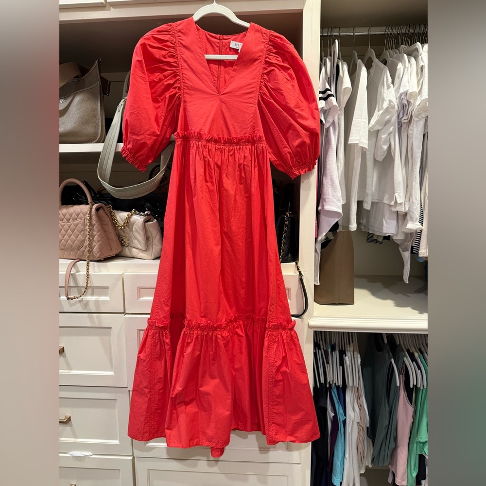 HUNTER BELL Vibrant Red Maxi Dress